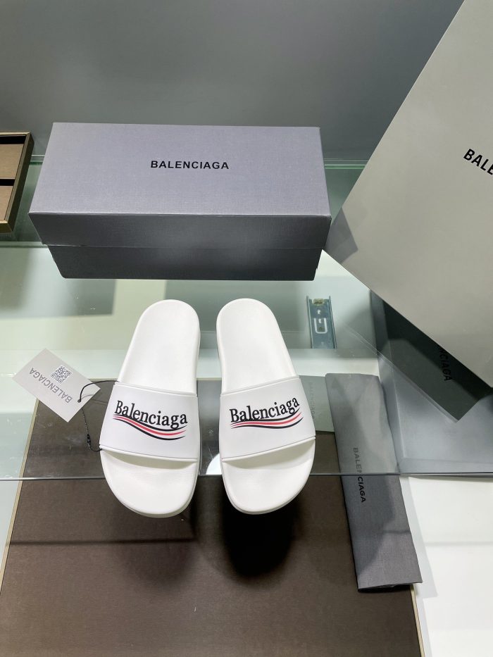 Balenciaga 女式泳池拖鞋白色