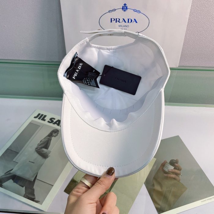 Prada 钻头棒球帽 白色 Prada 帽子