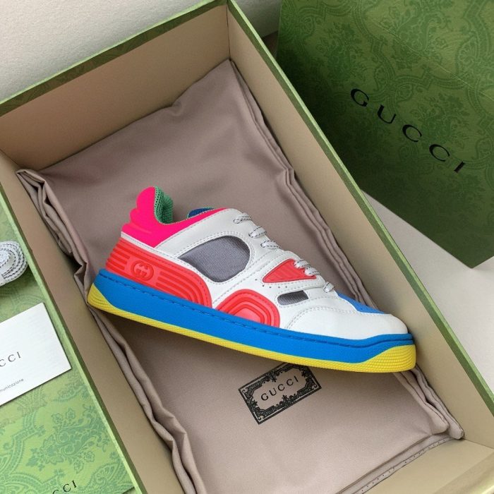 Gucci 女式篮球运动鞋白色粉色和蓝色 661311 2SH80 9063