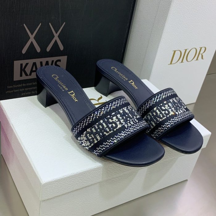 Christian Dior 女式 Dway 高跟拖鞋 深蓝色 女式 CD