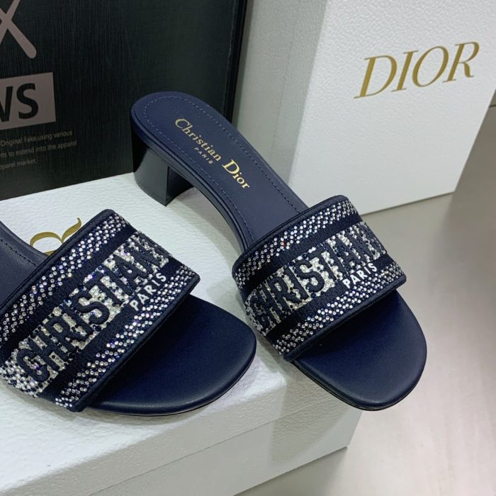 Christian Dior 女式 Dway 高跟拖鞋 深蓝色 女式 CD