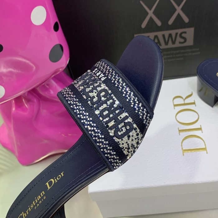 Christian Dior 女式 Dway 高跟拖鞋 深蓝色 女式 CD