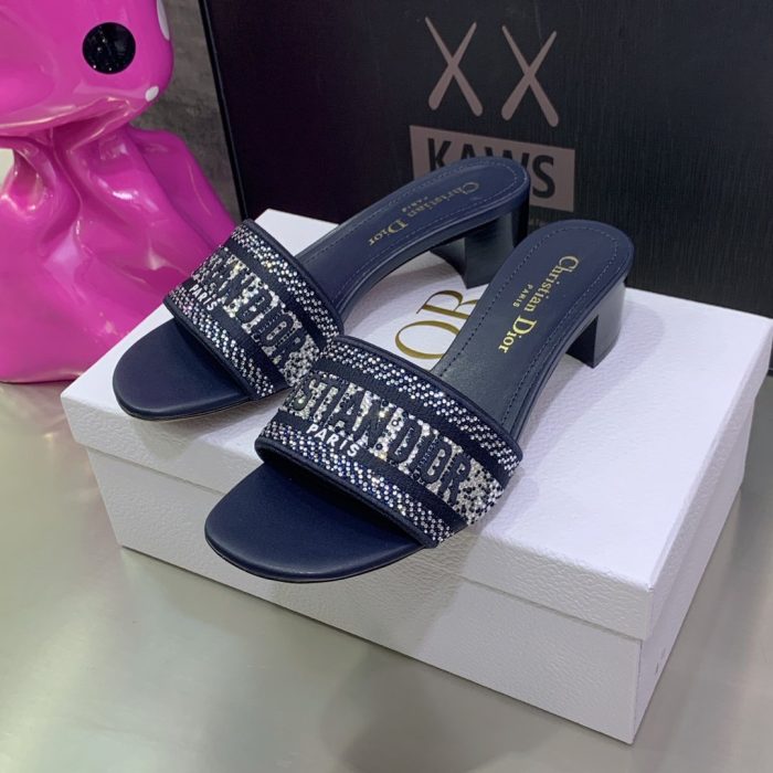 Christian Dior 女式 Dway 高跟拖鞋 深蓝色 女式 CD