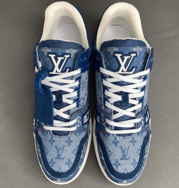 路易威登 男士运动鞋橡胶 Monogram Denim Blue Virgil Abloh LV