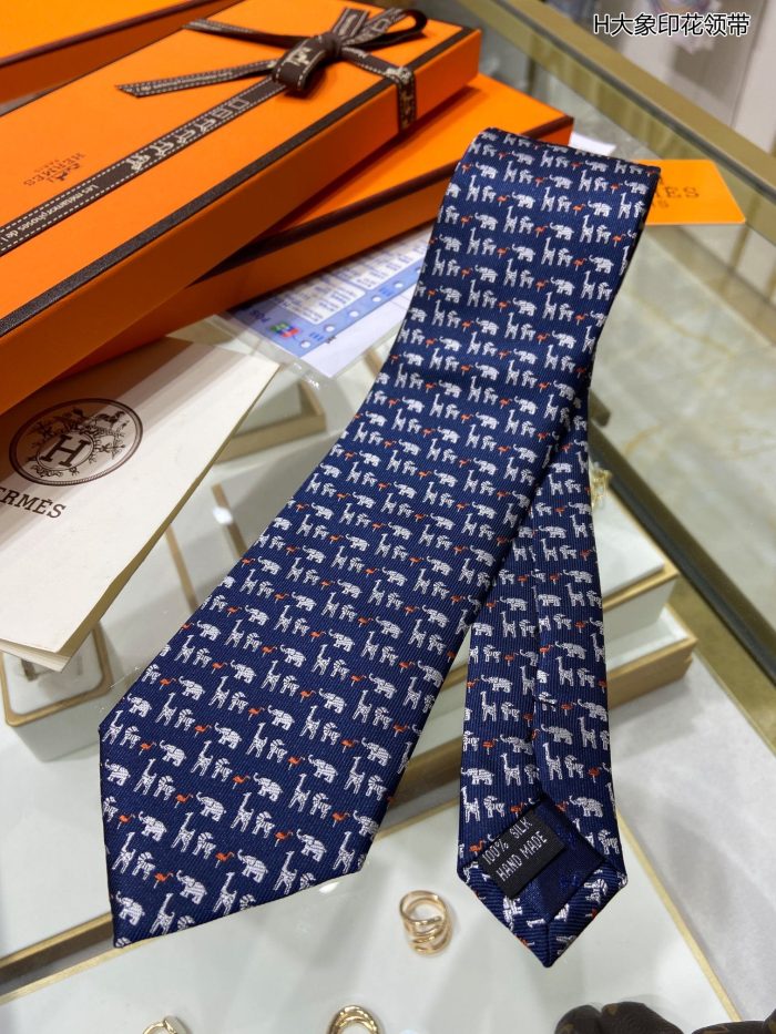 爱马仕 (Hermes) 动物图案领带 海洋领带 爱马仕 (Hermes) 男士领带