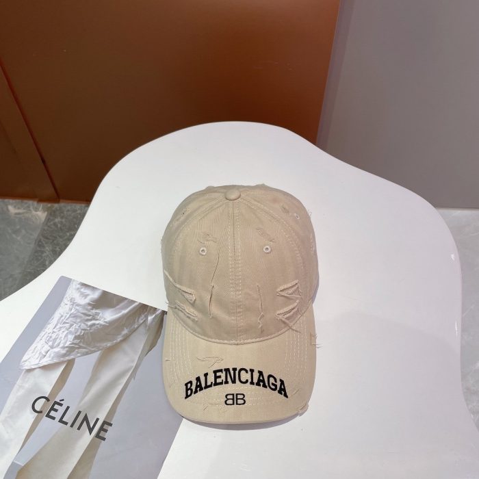 Balenciage 徽标遮阳帽 奶油色帽