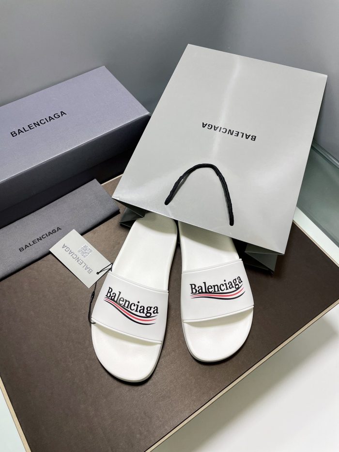 Balenciaga 男士泳池拖鞋白色