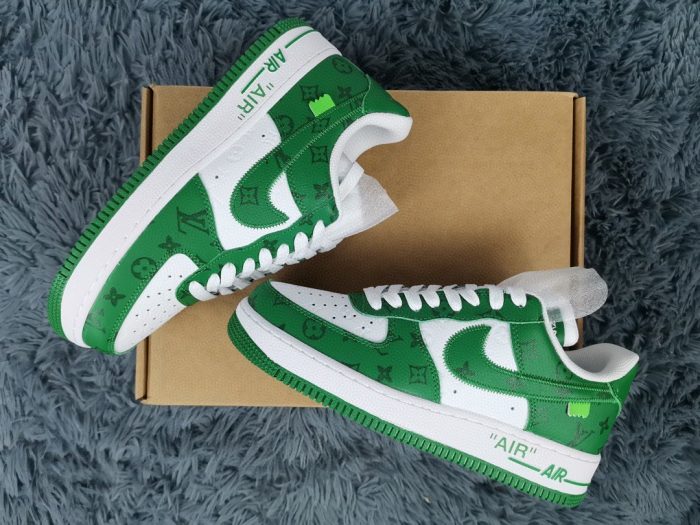 Nike Air Force 1 Low x Louis Vuitton Virgil Abloh 男士“白绿”