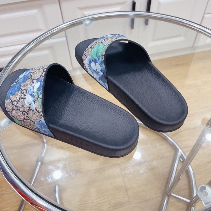 Gucci 男士拖鞋 Bloom Print 蓝色 408508 G2200