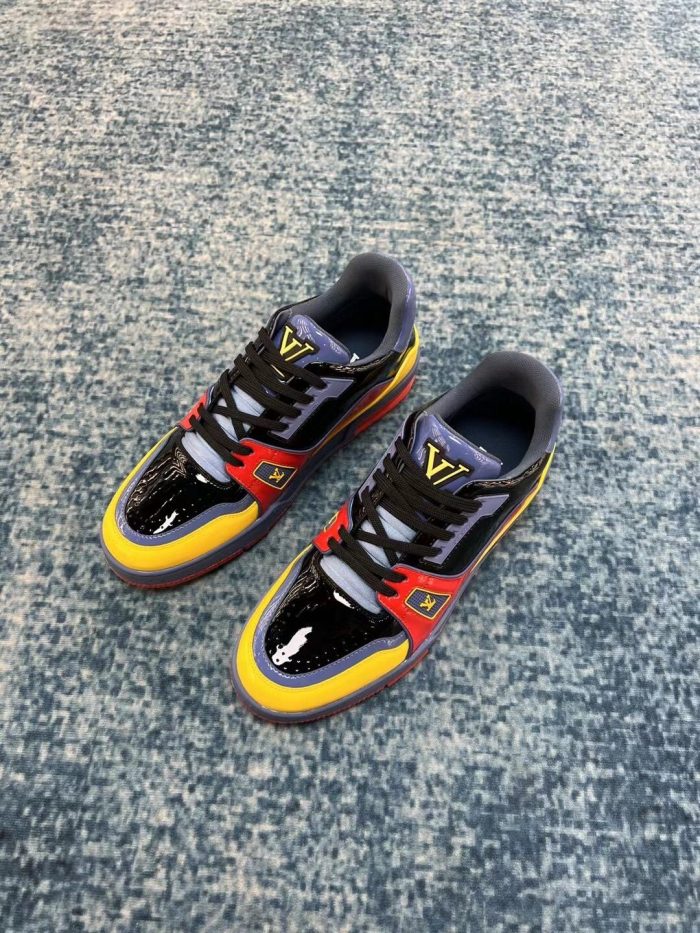路易威登 男士运动鞋漆皮帆布海军蓝 Virgil Abloh LV 1A9JU6