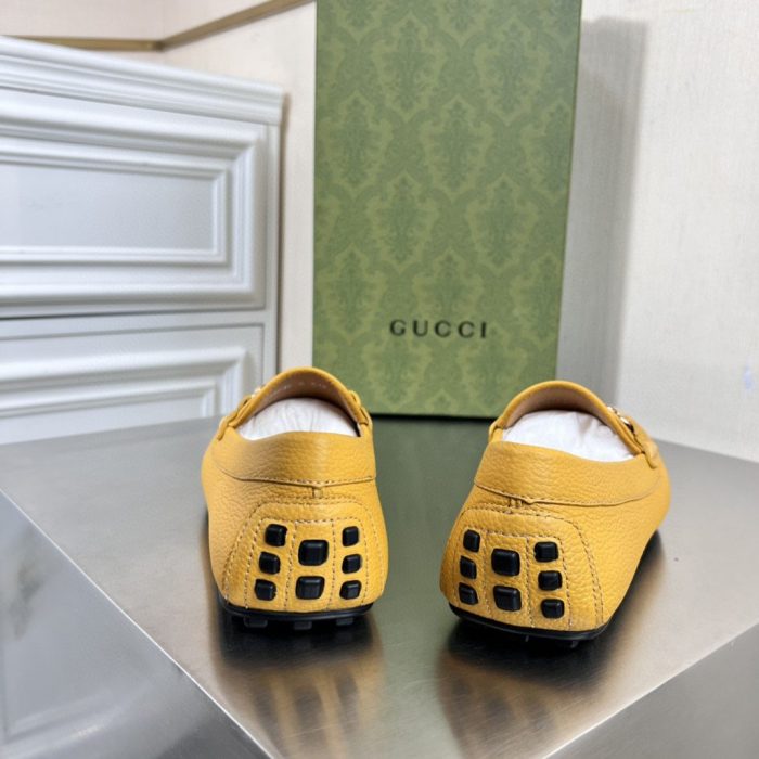 Gucci 男士黄色织带细节乐福鞋 6246981