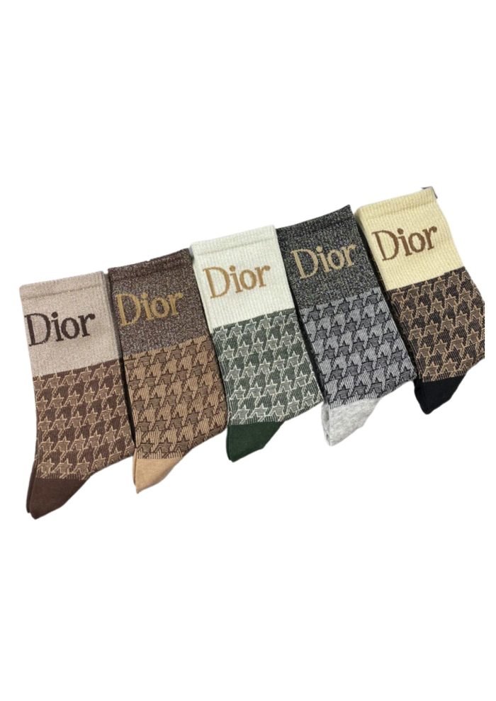 CD 袜子 Dior Oblique 灰色/黑色/米色/绿色/棕色 - 5 双