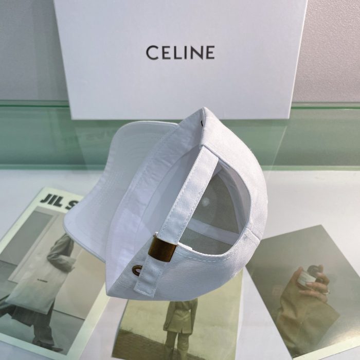 Celine 棉质白色棒球帽