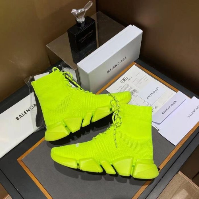 复刻巴黎世家（Balenciaga） Speed 2.0 女式系带再生针织运动鞋黄色