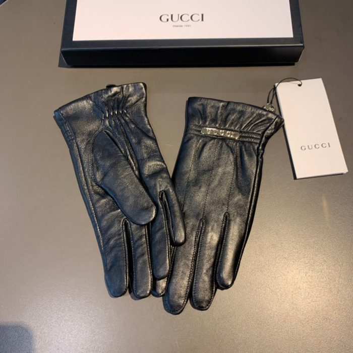 Gucci 黑色标志性双 G 图案手套