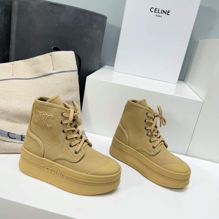 Celine Block 女士米色帆布 Triomphe 贴片