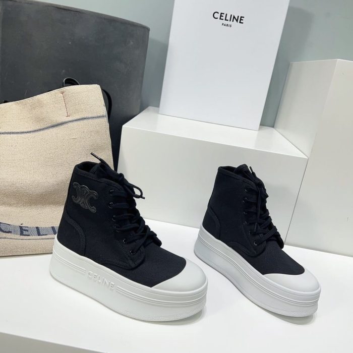 Celine Block 女士黑色帆布 Triomphe 贴片