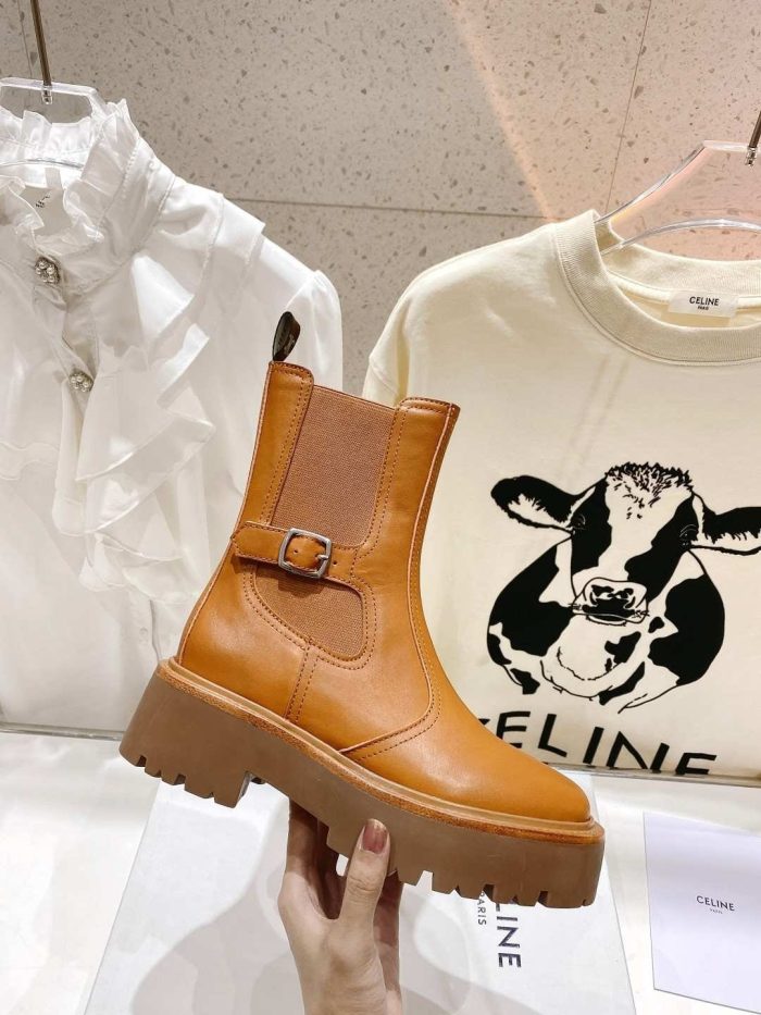 Celine Bulky 女式切尔西靴棕色