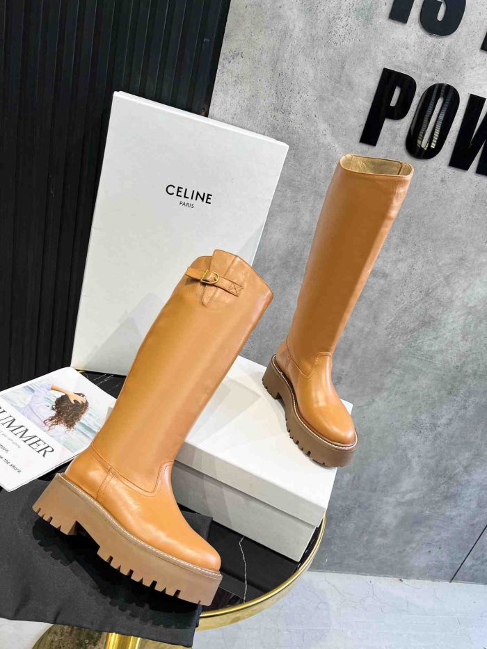 Celine Bulky 女式棕色高筒靴