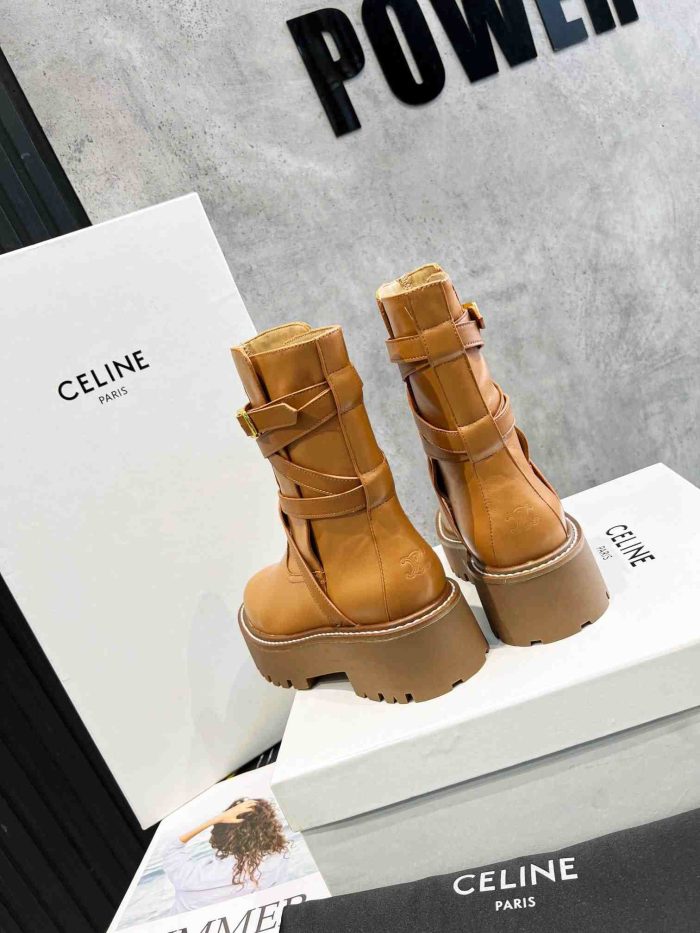 Celine Bulky 女式中号靴棕色