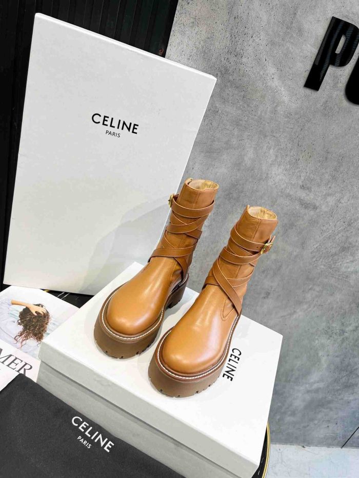 Celine Bulky 女式中号靴棕色