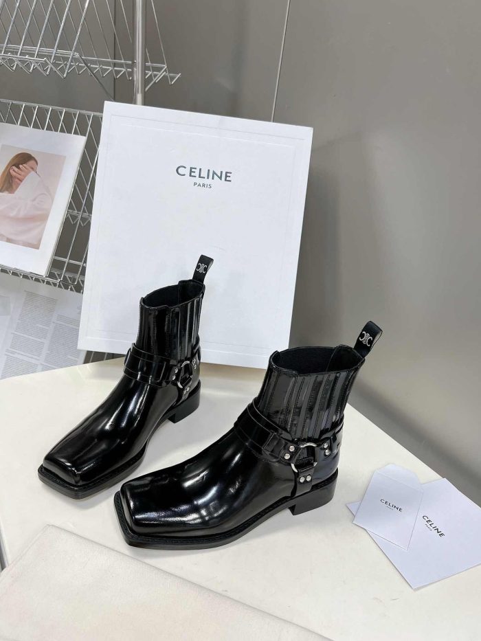 Celine Rider 女式浅黑色靴子