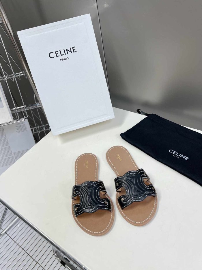 Celine Triomphe 女式穆勒鞋 黑色 352413767C.38NO