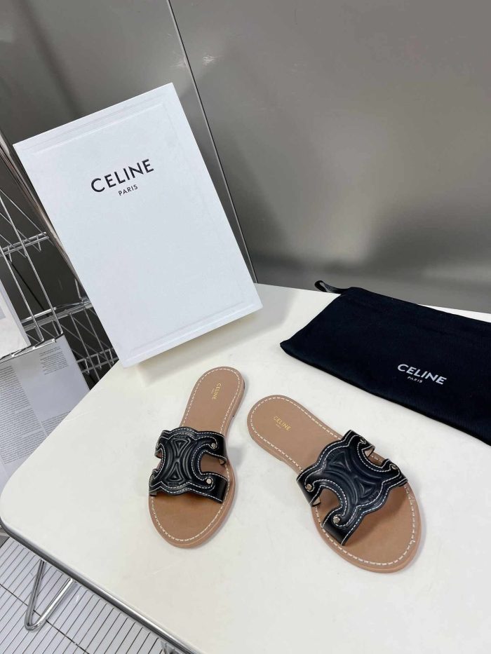 Celine Triomphe 女式穆勒鞋 黑色 352413767C.38NO