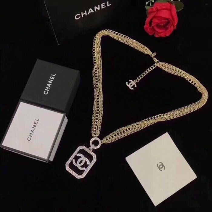 Chanel 项链 多链 CC 吊坠 金色 女士