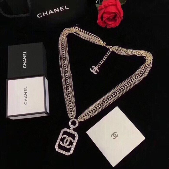 Chanel 项链 多链 CC 吊坠 金色 女士