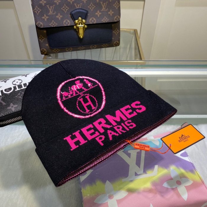 Hermes 黑色频率毛线帽