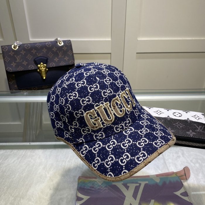 Gucci GG 帆布棒球帽 蓝色