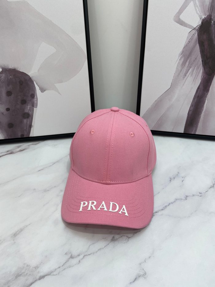 Prada 钻头棒球帽 粉色 Prada 帽子