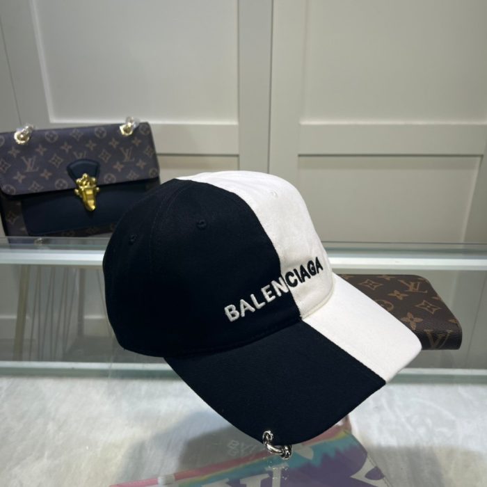 Balenciage 徽标帽子 黑色/白色帽子