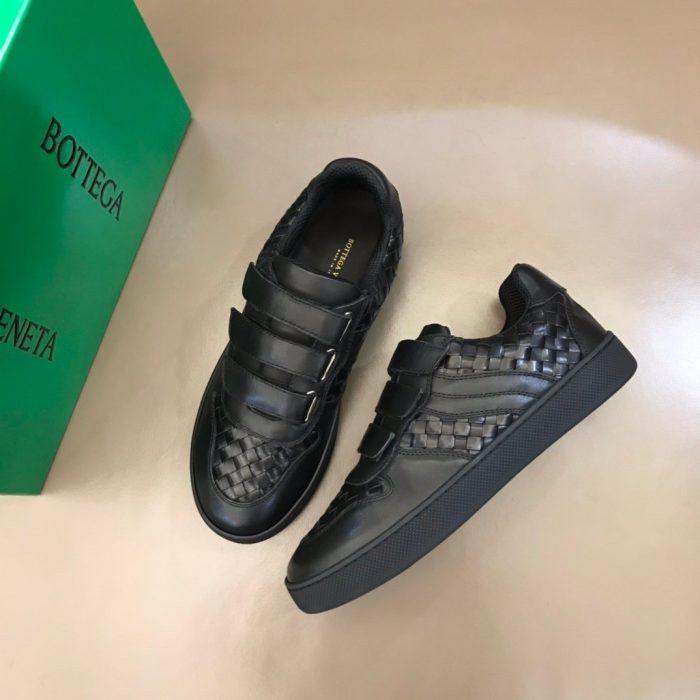 Bottega Veneta 男士闭合带波浪线运动鞋黑色 男士