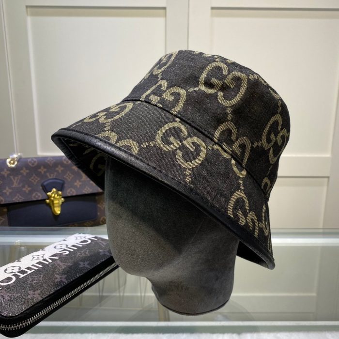 Gucci GG 帆布渔夫帽黑色