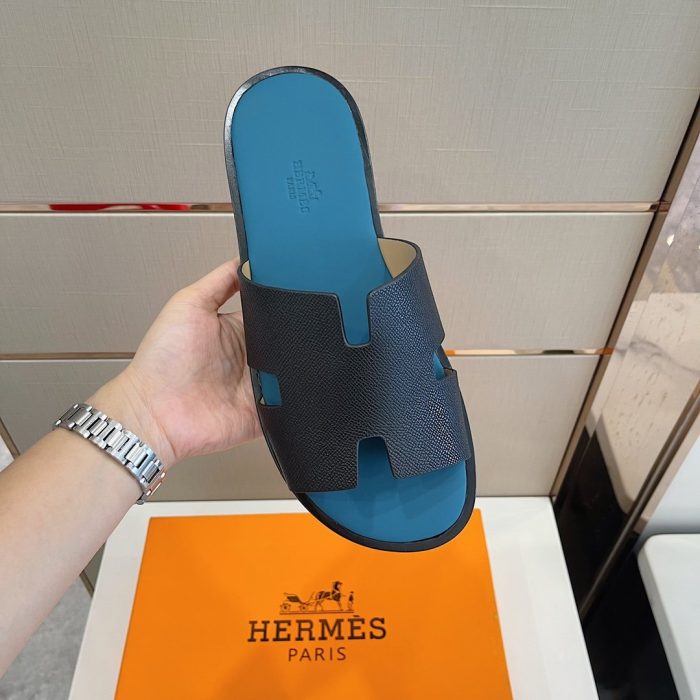 Hermes 伊兹密尔 男士凉鞋 黑蓝