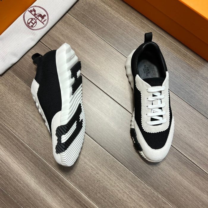 Hermes 男士弹跳运动鞋 黑白 H221897ZH11390