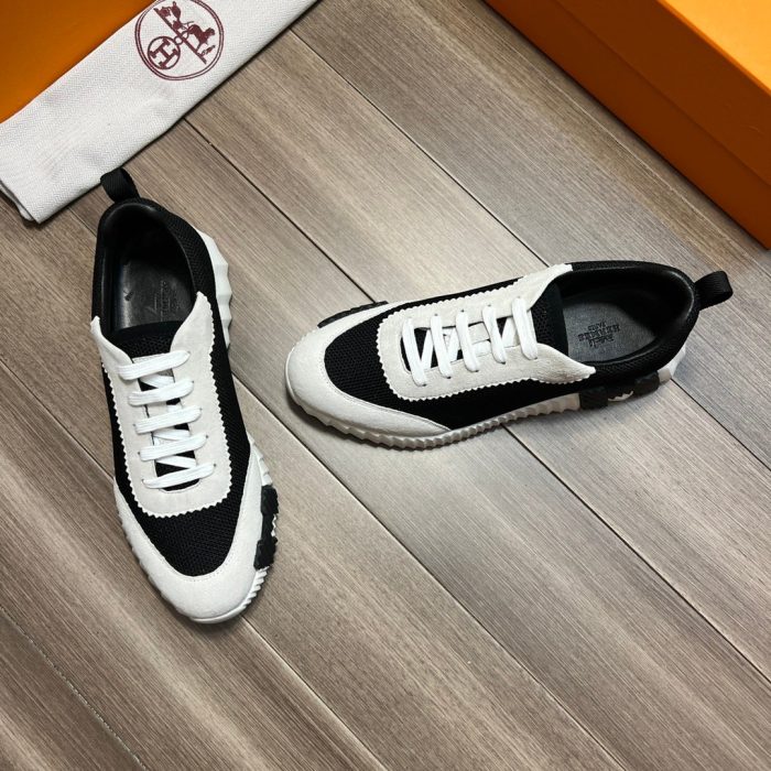 Hermes 男士弹跳运动鞋 黑白 H221897ZH11390
