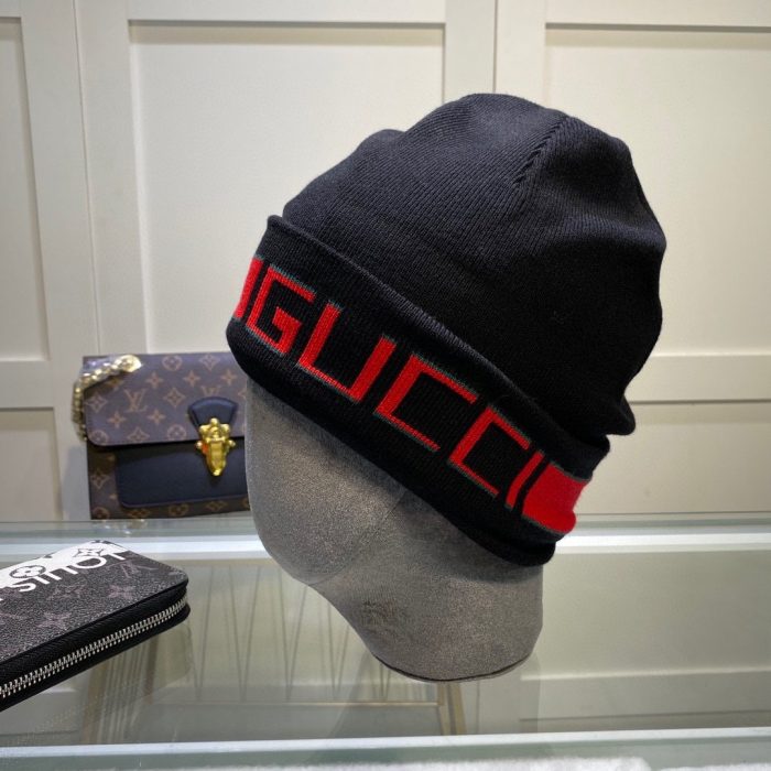 Gucci 黑色羊绒毛线帽