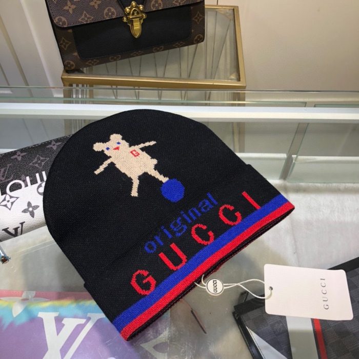 Gucci 黑色羊绒毛线帽