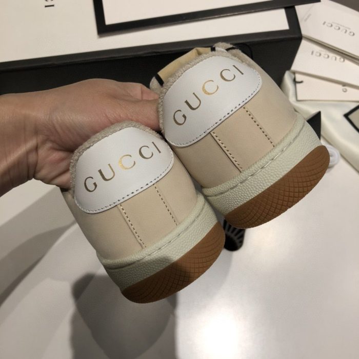 Gucci 男士 Screener GG 低帮米色粉绿色男士 546551