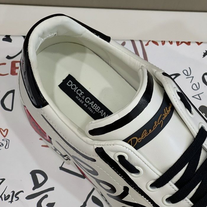 杜嘉班纳Gabbana 限量版 Portofino 男士白色运动鞋 DG 鞋履
