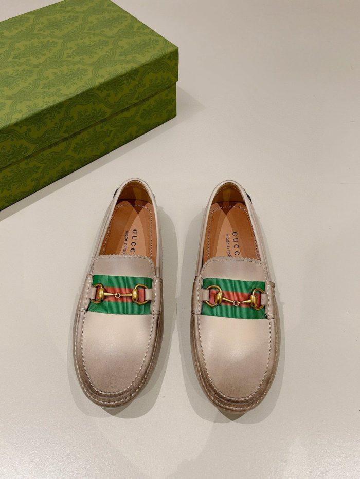 Gucci 女式马衔扣带织带仿旧米色女式 624698 1XH10