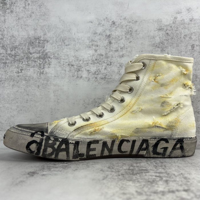 复刻巴黎世家（Balenciaga） Paris 男士白色高帮运动鞋