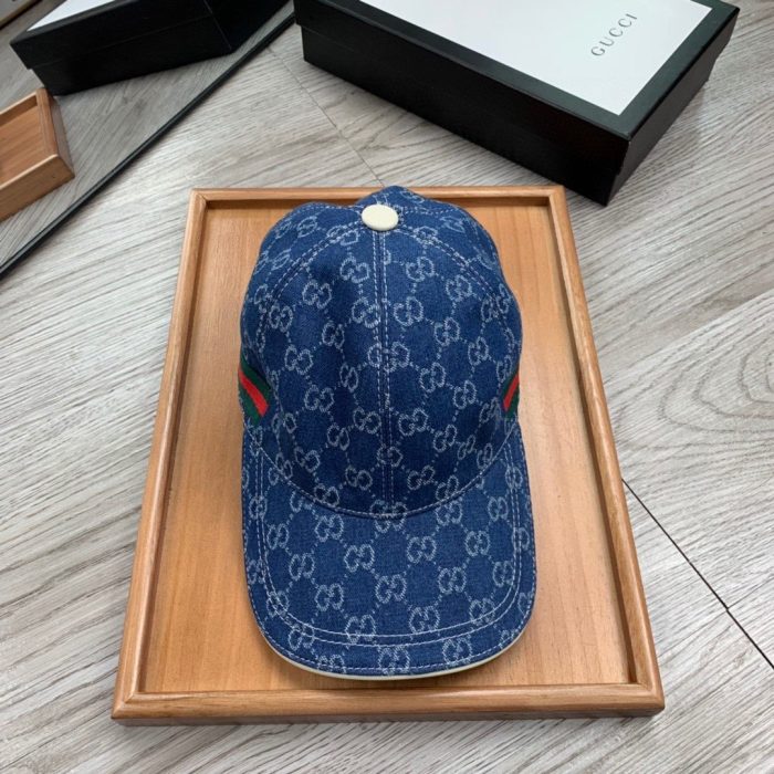 Gucci GG 帆布棒球帽 蓝色