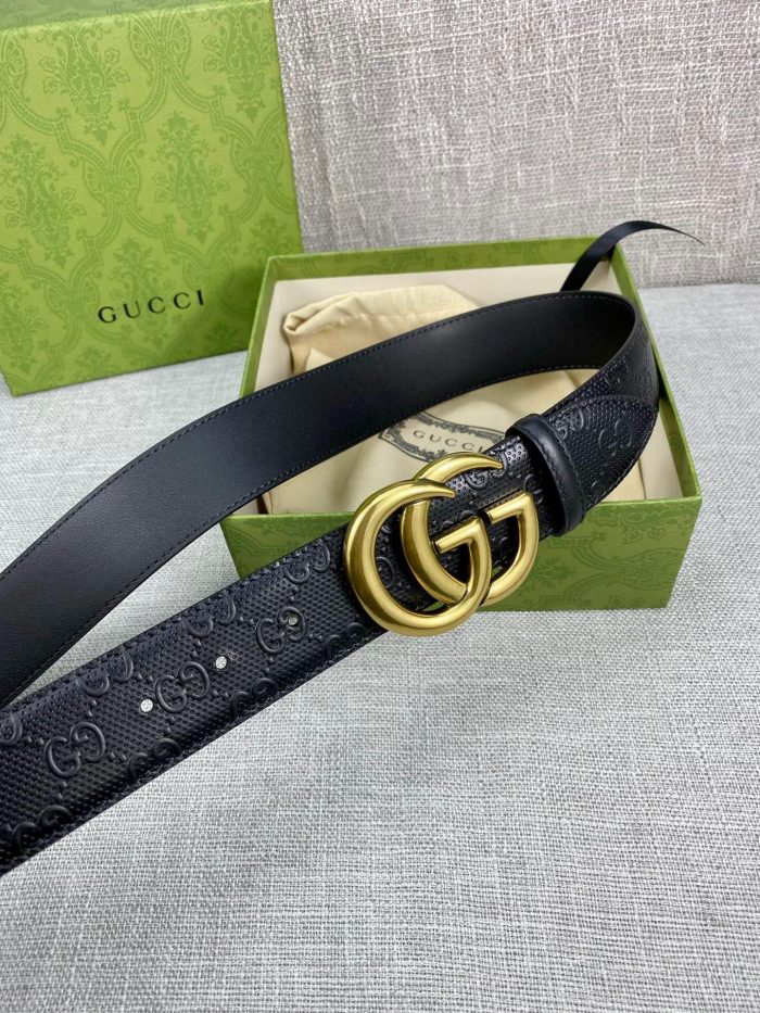 Gucci 女士标志性腰带黑色，女士腰带