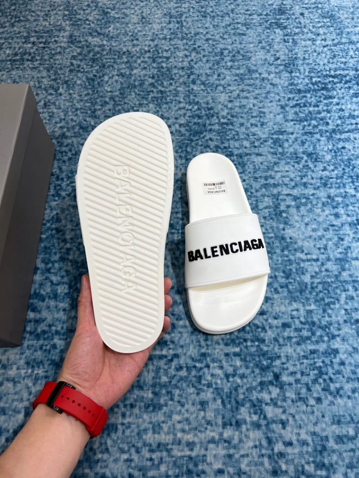 Balenciaga 男士泳池拖鞋白色