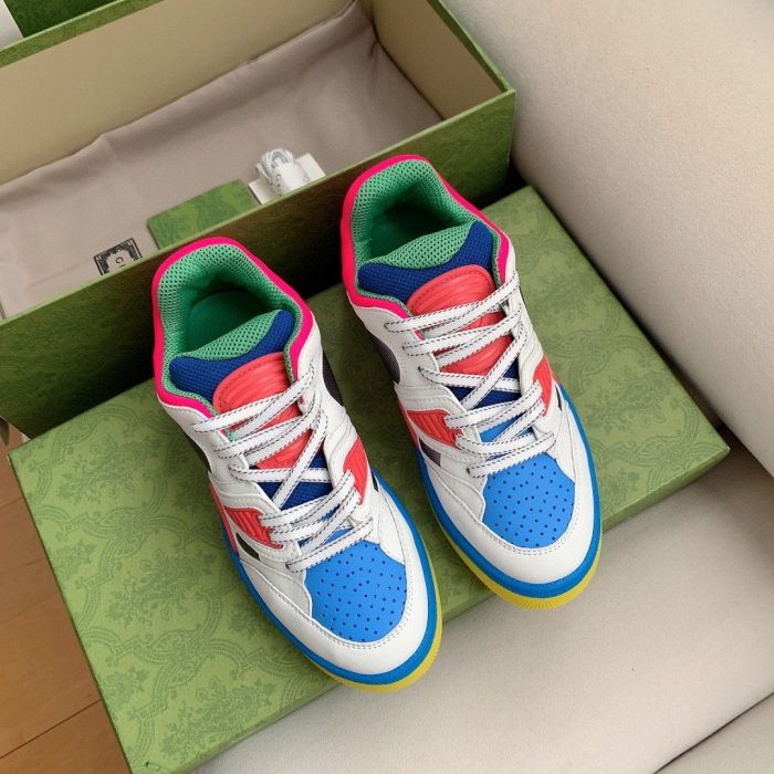 Gucci 男士篮球运动鞋白色粉色和蓝色 661311 2SH80 9063