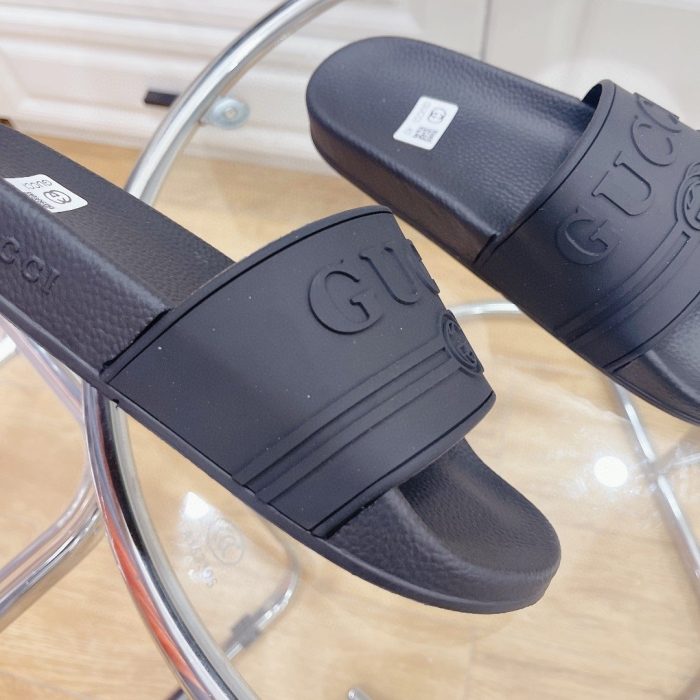 Gucci 女式徽标橡胶拖鞋 黑色 522887 JCZ00 1031